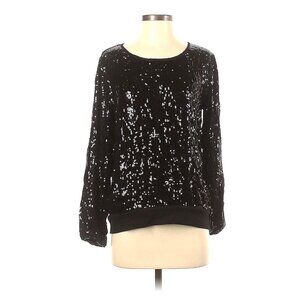 Falcon & Bloom Black Sequin Long Sleeve Top Shirt Blouse Size S Evening Occasion